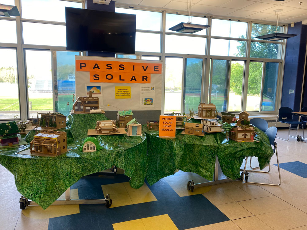 Science fair display about passive solar